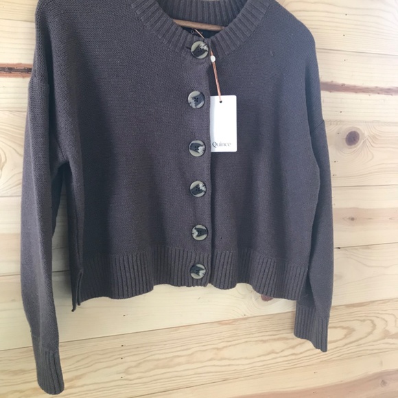 Quince cropped brown cardigan - Picture 2 of 4